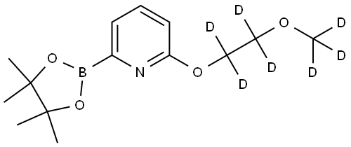 2-(2-(methoxy-d3)ethoxy-1,1,2,2-d4)-6-(4,4,5,5-tetramethyl-1,3,2-dioxaborolan-2-yl)pyridine Struktur