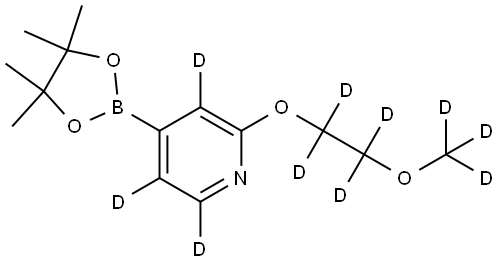 2-(2-(methoxy-d3)ethoxy-1,1,2,2-d4)-4-(4,4,5,5-tetramethyl-1,3,2-dioxaborolan-2-yl)pyridine-3,5,6-d3 Struktur