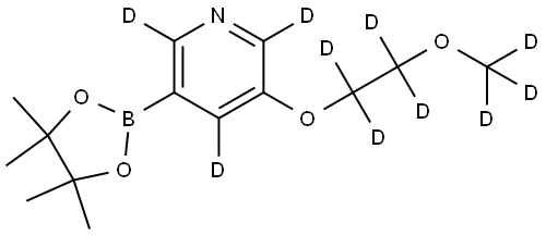 3-(2-(methoxy-d3)ethoxy-1,1,2,2-d4)-5-(4,4,5,5-tetramethyl-1,3,2-dioxaborolan-2-yl)pyridine-2,4,6-d3 Struktur