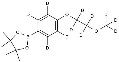 2-(4-(2-(methoxy-d3)ethoxy-1,1,2,2-d4)phenyl-2,3,5,6-d4)-4,4,5,5-tetramethyl-1,3,2-dioxaborolane Struktur