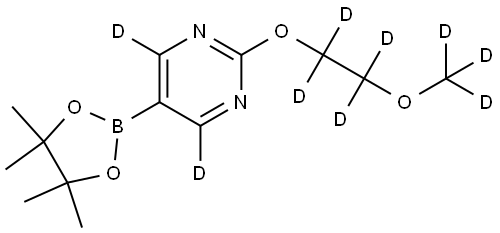 2-(2-(methoxy-d3)ethoxy-1,1,2,2-d4)-5-(4,4,5,5-tetramethyl-1,3,2-dioxaborolan-2-yl)pyrimidine-4,6-d2 Struktur