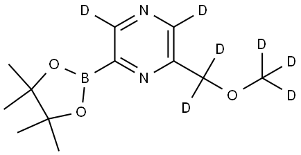 2-((methoxy-d3)methyl-d2)-6-(4,4,5,5-tetramethyl-1,3,2-dioxaborolan-2-yl)pyrazine-3,5-d2 Struktur