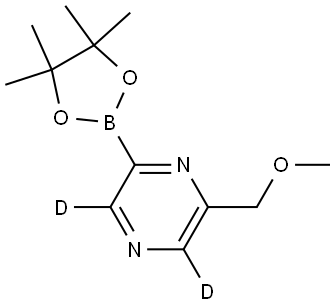 2-(methoxymethyl)-6-(4,4,5,5-tetramethyl-1,3,2-dioxaborolan-2-yl)pyrazine-3,5-d2 Struktur