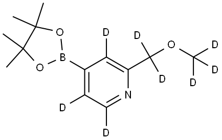 2-((methoxy-d3)methyl-d2)-4-(4,4,5,5-tetramethyl-1,3,2-dioxaborolan-2-yl)pyridine-3,5,6-d3 Struktur