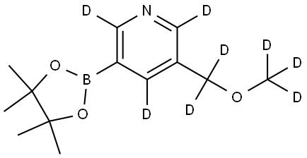 3-((methoxy-d3)methyl-d2)-5-(4,4,5,5-tetramethyl-1,3,2-dioxaborolan-2-yl)pyridine-2,4,6-d3 Struktur