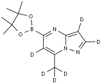 7-(methyl-d3)-5-(4,4,5,5-tetramethyl-1,3,2-dioxaborolan-2-yl)pyrazolo[1,5-a]pyrimidine-2,3,6-d3 Struktur