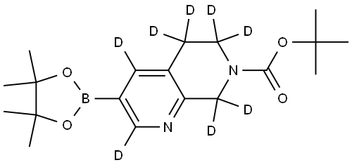 tert-butyl 3-(4,4,5,5-tetramethyl-1,3,2-dioxaborolan-2-yl)-5,8-dihydro-1,7-naphthyridine-7(6H)-carboxylate-2,4,5,5,6,6,8,8-d8 Struktur