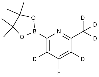 4-fluoro-2-(methyl-d3)-6-(4,4,5,5-tetramethyl-1,3,2-dioxaborolan-2-yl)pyridine-3,5-d2 Struktur