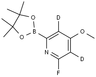 2-fluoro-4-methoxy-6-(4,4,5,5-tetramethyl-1,3,2-dioxaborolan-2-yl)pyridine-3,5-d2 Struktur