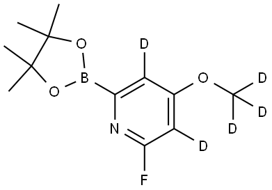 2-fluoro-4-(methoxy-d3)-6-(4,4,5,5-tetramethyl-1,3,2-dioxaborolan-2-yl)pyridine-3,5-d2 Struktur