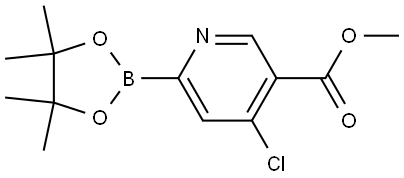 3-Pyridinecarboxylic acid, 4-chloro-6-(4,4,5,5-tetramethyl-1,3,2-dioxaborolan-2-yl)-, methyl ester Struktur