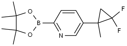 5-(2,2-difluoro-1-methylcyclopropyl)-2-(4,4,5,5-tetramethyl-1,3,2-dioxaborolan-2-yl)pyridine Struktur