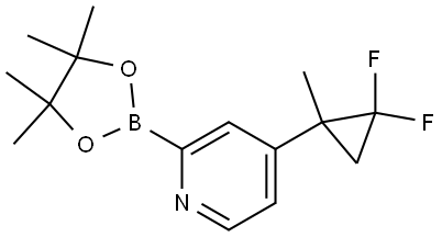 4-(2,2-difluoro-1-methylcyclopropyl)-2-(4,4,5,5-tetramethyl-1,3,2-dioxaborolan-2-yl)pyridine Struktur