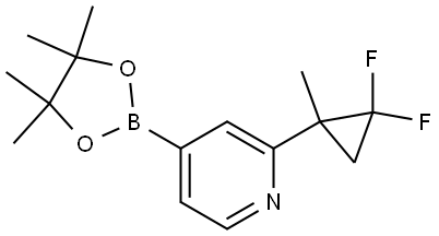 2-(2,2-difluoro-1-methylcyclopropyl)-4-(4,4,5,5-tetramethyl-1,3,2-dioxaborolan-2-yl)pyridine Struktur