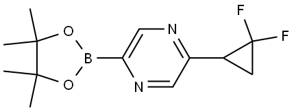 2-(2,2-difluorocyclopropyl)-5-(4,4,5,5-tetramethyl-1,3,2-dioxaborolan-2-yl)pyrazine Struktur