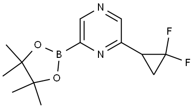 2-(2,2-difluorocyclopropyl)-6-(4,4,5,5-tetramethyl-1,3,2-dioxaborolan-2-yl)pyrazine Struktur