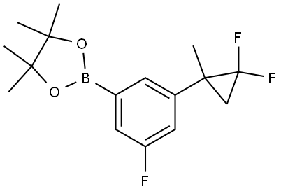 2-(3-(2,2-difluoro-1-methylcyclopropyl)-5-fluorophenyl)-4,4,5,5-tetramethyl-1,3,2-dioxaborolane Struktur