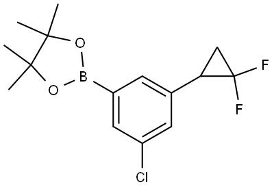 2-(3-chloro-5-(2,2-difluorocyclopropyl)phenyl)-4,4,5,5-tetramethyl-1,3,2-dioxaborolane Struktur