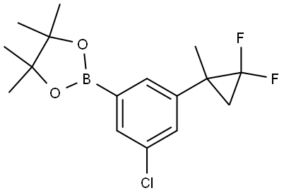 2-(3-chloro-5-(2,2-difluoro-1-methylcyclopropyl)phenyl)-4,4,5,5-tetramethyl-1,3,2-dioxaborolane Struktur