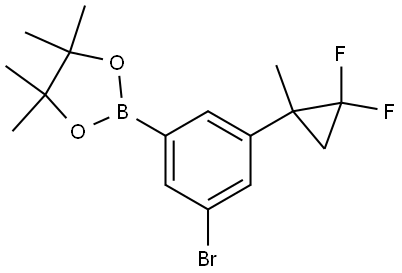 2-(3-bromo-5-(2,2-difluoro-1-methylcyclopropyl)phenyl)-4,4,5,5-tetramethyl-1,3,2-dioxaborolane Struktur