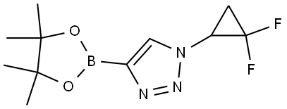 1-(2,2-difluorocyclopropyl)-4-(4,4,5,5-tetramethyl-1,3,2-dioxaborolan-2-yl)-1H-1,2,3-triazole Struktur