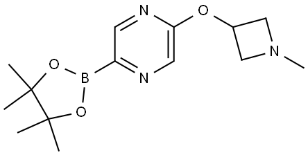 2-((1-methylazetidin-3-yl)oxy)-5-(4,4,5,5-tetramethyl-1,3,2-dioxaborolan-2-yl)pyrazine Struktur