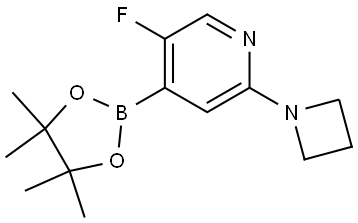 2-(azetidin-1-yl)-5-fluoro-4-(4,4,5,5-tetramethyl-1,3,2-dioxaborolan-2-yl)pyridine Struktur