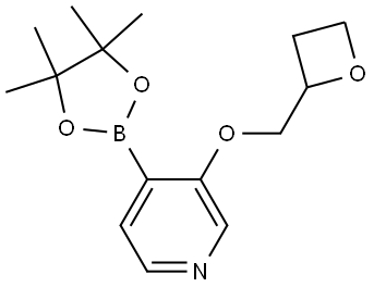 3-(oxetan-2-ylmethoxy)-4-(4,4,5,5-tetramethyl-1,3,2-dioxaborolan-2-yl)pyridine Struktur