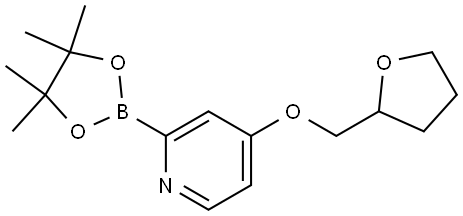 4-((tetrahydrofuran-2-yl)methoxy)-2-(4,4,5,5-tetramethyl-1,3,2-dioxaborolan-2-yl)pyridine Struktur