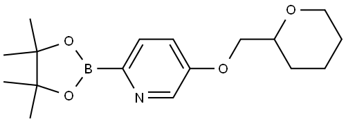 5-((tetrahydro-2H-pyran-2-yl)methoxy)-2-(4,4,5,5-tetramethyl-1,3,2-dioxaborolan-2-yl)pyridine Struktur