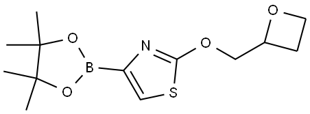 2-(oxetan-2-ylmethoxy)-4-(4,4,5,5-tetramethyl-1,3,2-dioxaborolan-2-yl)thiazole Struktur