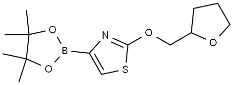 2-((tetrahydrofuran-2-yl)methoxy)-4-(4,4,5,5-tetramethyl-1,3,2-dioxaborolan-2-yl)thiazole Struktur