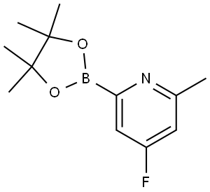 4-fluoro-2-methyl-6-(4,4,5,5-tetramethyl-1,3,2-dioxaborolan-2-yl)pyridine Struktur