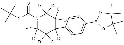 tert-butyl 4-(4-(4,4,5,5-tetramethyl-1,3,2-dioxaborolan-2-yl)phenyl)piperidine-1-carboxylate-2,2,3,3,4,5,5,6,6-d9 Struktur