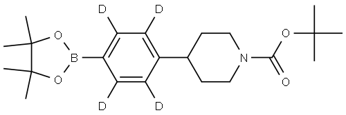 tert-butyl 4-(4-(4,4,5,5-tetramethyl-1,3,2-dioxaborolan-2-yl)phenyl-2,3,5,6-d4)piperidine-1-carboxylate Struktur