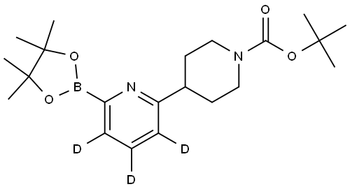 tert-butyl 4-(6-(4,4,5,5-tetramethyl-1,3,2-dioxaborolan-2-yl)pyridin-2-yl-3,4,5-d3)piperidine-1-carboxylate Struktur