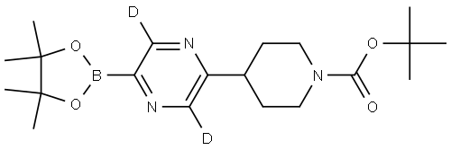 tert-butyl 4-(5-(4,4,5,5-tetramethyl-1,3,2-dioxaborolan-2-yl)pyrazin-2-yl-3,6-d2)piperidine-1-carboxylate Struktur