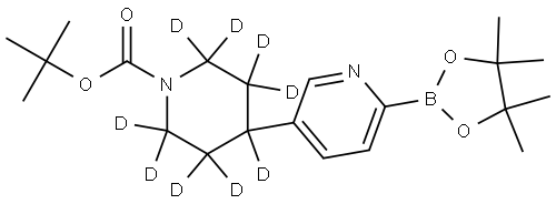 tert-butyl 4-(6-(4,4,5,5-tetramethyl-1,3,2-dioxaborolan-2-yl)pyridin-3-yl)piperidine-1-carboxylate-2,2,3,3,4,5,5,6,6-d9 Struktur