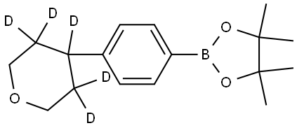 4,4,5,5-tetramethyl-2-(4-(tetrahydro-2H-pyran-4-yl-3,3,4,5,5-d5)phenyl)-1,3,2-dioxaborolane Struktur