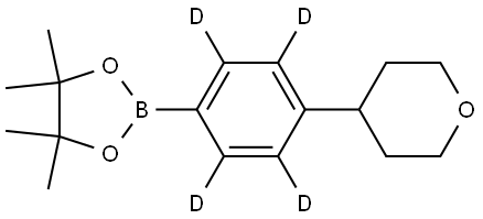 4,4,5,5-tetramethyl-2-(4-(tetrahydro-2H-pyran-4-yl)phenyl-2,3,5,6-d4)-1,3,2-dioxaborolane Struktur