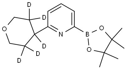 2-(tetrahydro-2H-pyran-4-yl-3,3,4,5,5-d5)-6-(4,4,5,5-tetramethyl-1,3,2-dioxaborolan-2-yl)pyridine Struktur