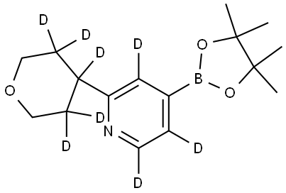 2-(tetrahydro-2H-pyran-4-yl-3,3,4,5,5-d5)-4-(4,4,5,5-tetramethyl-1,3,2-dioxaborolan-2-yl)pyridine-3,5,6-d3 Struktur