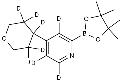 4-(tetrahydro-2H-pyran-4-yl-3,3,4,5,5-d5)-2-(4,4,5,5-tetramethyl-1,3,2-dioxaborolan-2-yl)pyridine-3,5,6-d3 Struktur