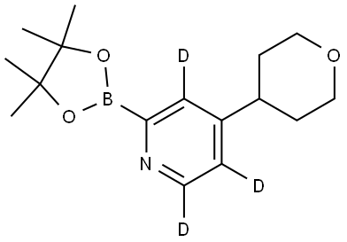 4-(tetrahydro-2H-pyran-4-yl)-2-(4,4,5,5-tetramethyl-1,3,2-dioxaborolan-2-yl)pyridine-3,5,6-d3 Struktur