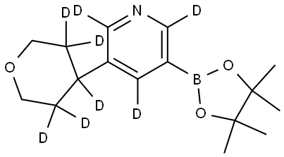 3-(tetrahydro-2H-pyran-4-yl-3,3,4,5,5-d5)-5-(4,4,5,5-tetramethyl-1,3,2-dioxaborolan-2-yl)pyridine-2,4,6-d3 Struktur