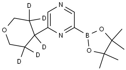 2-(tetrahydro-2H-pyran-4-yl-3,3,4,5,5-d5)-6-(4,4,5,5-tetramethyl-1,3,2-dioxaborolan-2-yl)pyrazine Struktur