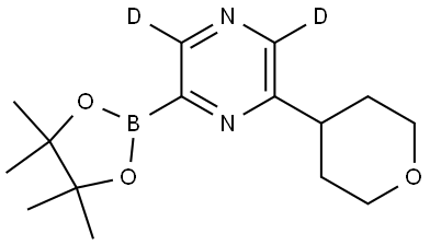 2-(tetrahydro-2H-pyran-4-yl)-6-(4,4,5,5-tetramethyl-1,3,2-dioxaborolan-2-yl)pyrazine-3,5-d2 Struktur