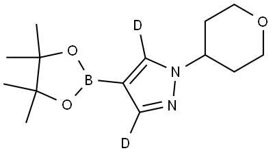 1-(tetrahydro-2H-pyran-4-yl)-4-(4,4,5,5-tetramethyl-1,3,2-dioxaborolan-2-yl)-1H-pyrazole-3,5-d2 Struktur