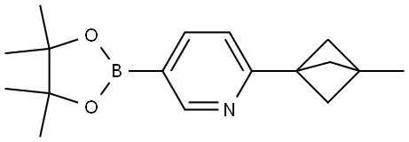 2-(3-methylbicyclo[1.1.1]pentan-1-yl)-5-(4,4,5,5-tetramethyl-1,3,2-dioxaborolan-2-yl)pyridine Struktur