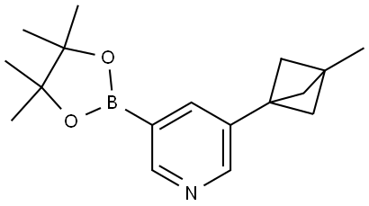 3-(3-methylbicyclo[1.1.1]pentan-1-yl)-5-(4,4,5,5-tetramethyl-1,3,2-dioxaborolan-2-yl)pyridine Struktur